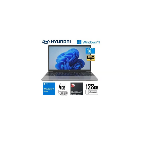 Laptop Hyundai 14.1" Intel Celeron N4020 RAM 4GB Almacenamiento 128GB Con Windows 11 Home Hybook