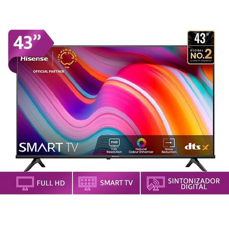 Televisor Hisense 43 FHD Smart TV con Bluetooth 43A4K