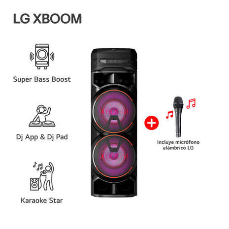Torre de sonido LG XBOOM 1800W Multi Bluetooth y Karaoke Star RNC9