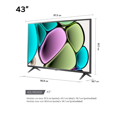 Televisor LG 43 FHD Smart TV ThinQ AI webOS + Control Remoto Magic 43LR6000PSA