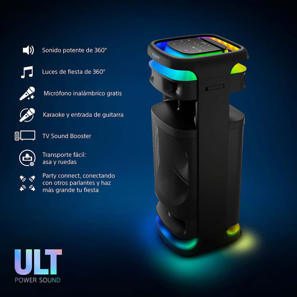 Parlante SONY Karaoke Bluetooth para Fiestas ULT Power 10 SRSULT1000C