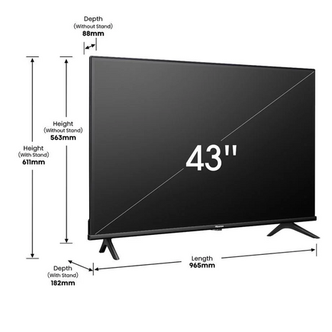 Televisor Hisense 43 FHD Smart TV con Bluetooth 43A4K