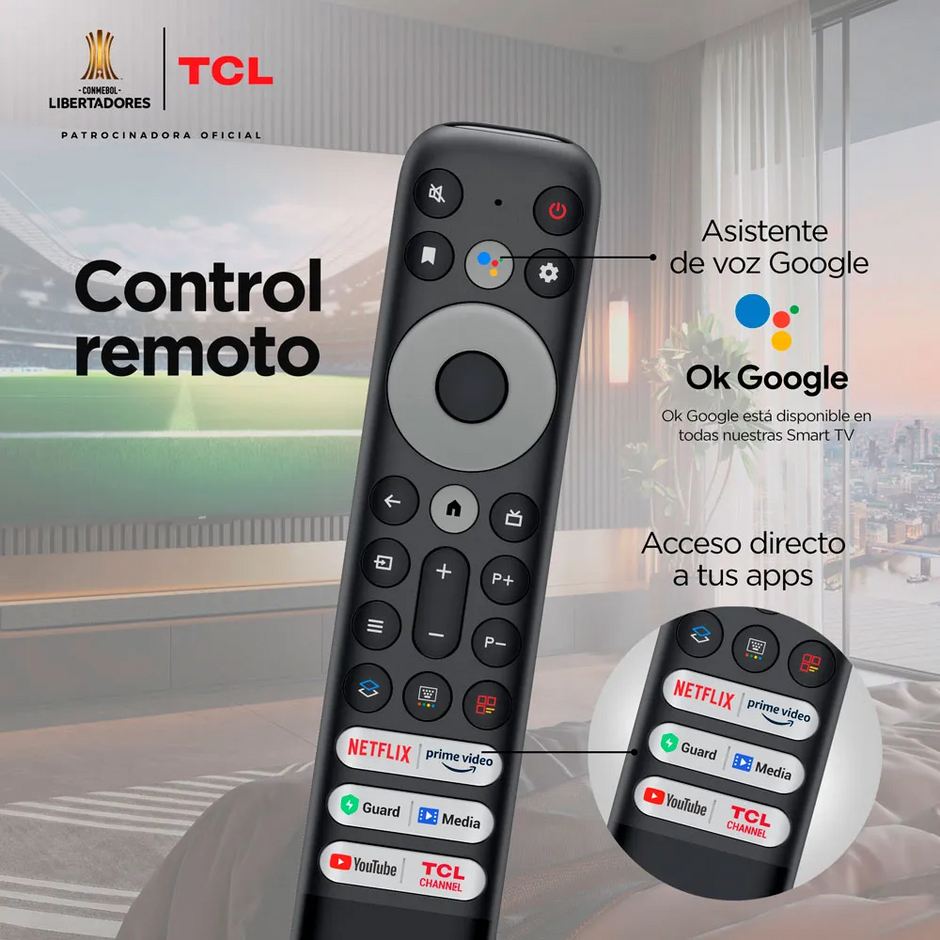Televisor TCL QLED 85" Smart TV Ultra HD 4K Año 2024 Google TV 85C655