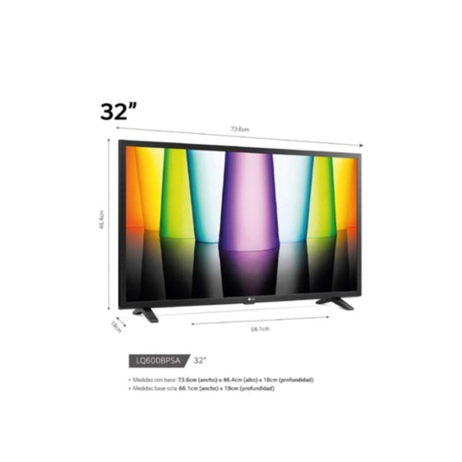 Televisor LED LG 32 HD HDR 10 Smart TV 32LQ600BPSA webOS con Magic Remote